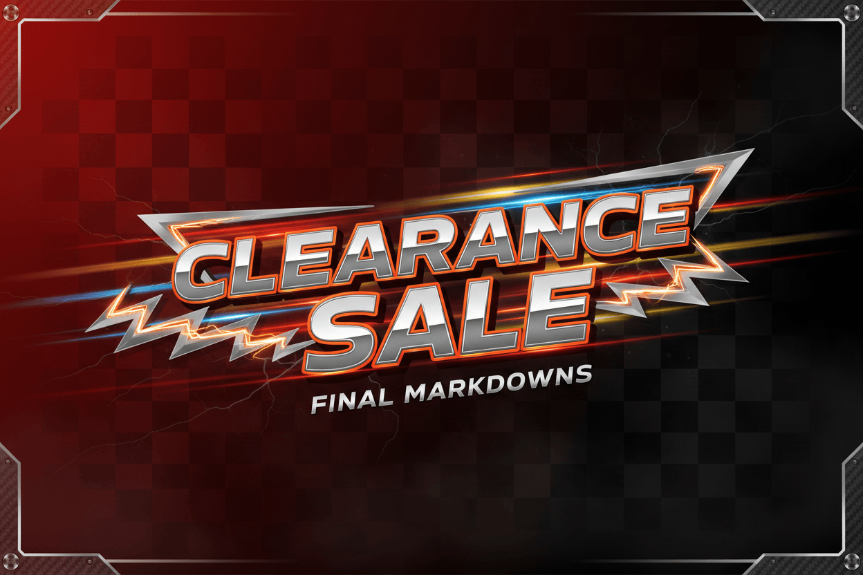 1800 x 300px banner image for our biggest clearance sale - make it generic and dont mention any % off.