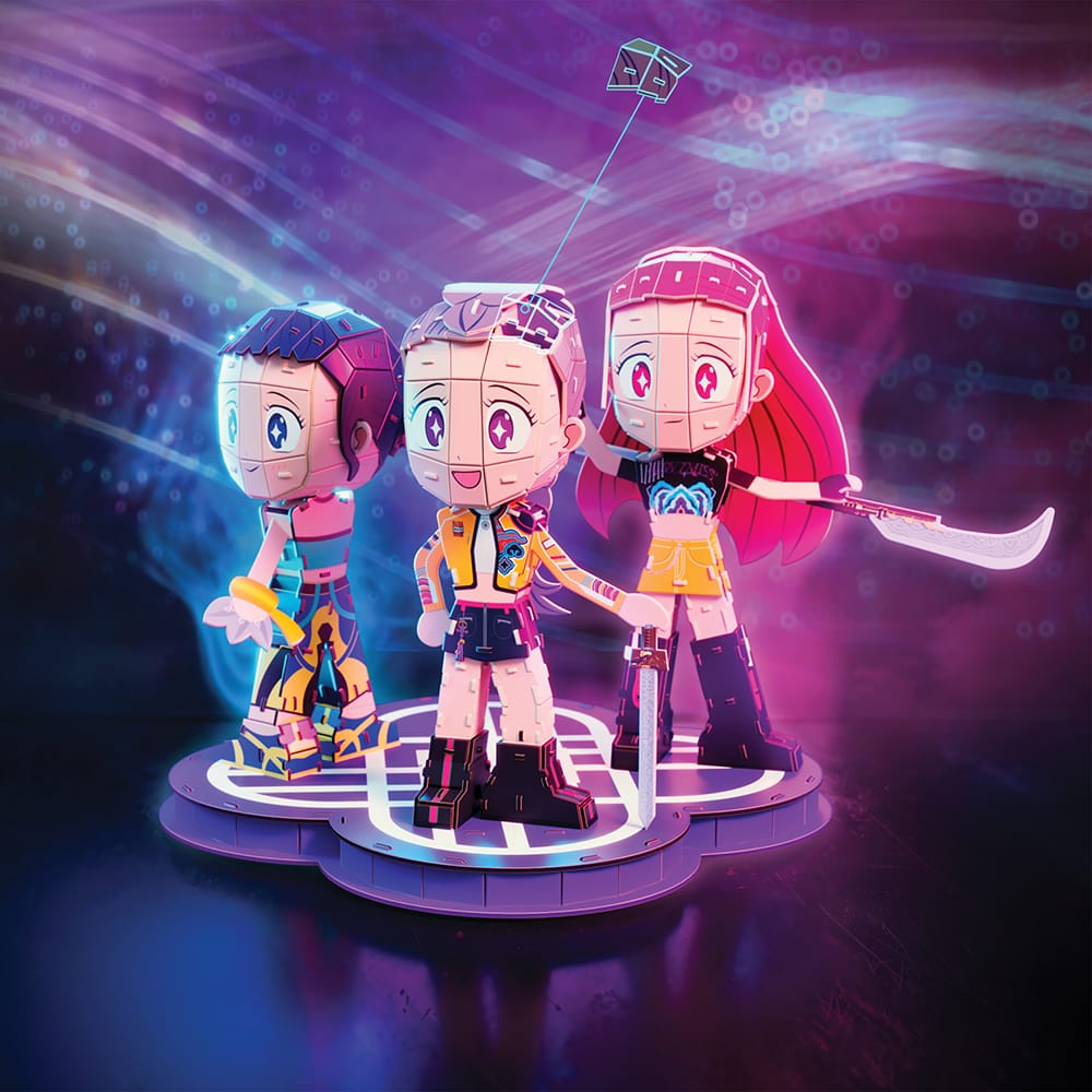 4D Build Kpop Demon Hunters Huntrix Chibi Set