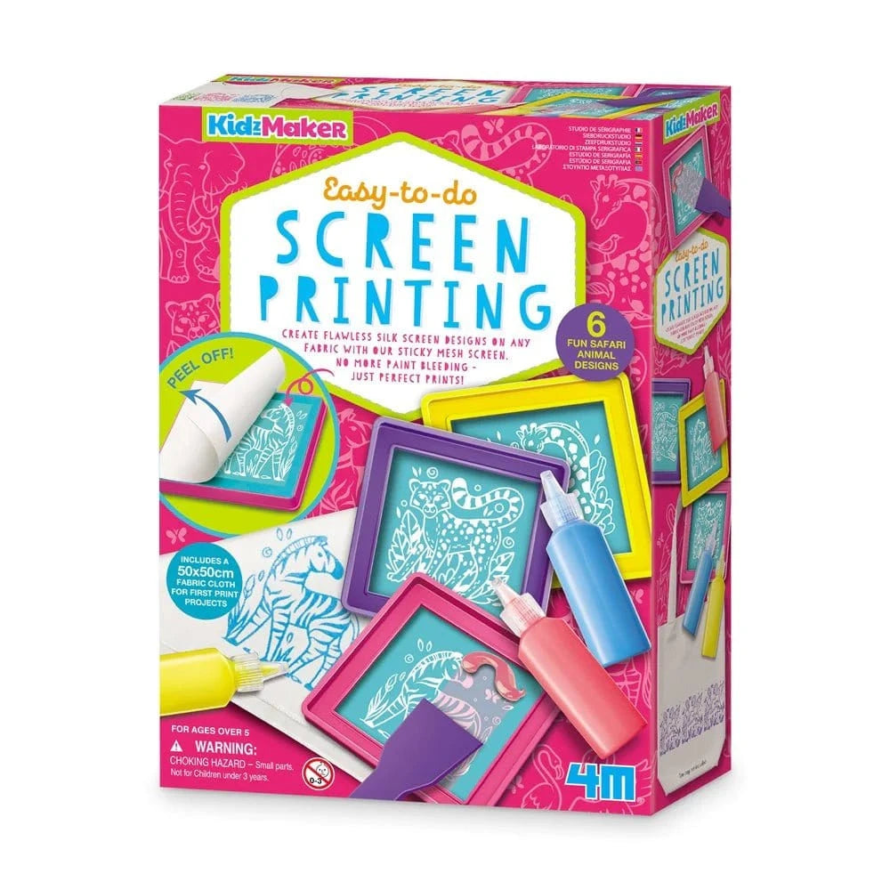 4M - KidzMaker - Easy - to - do Screen Printing - Hobbytech Toys