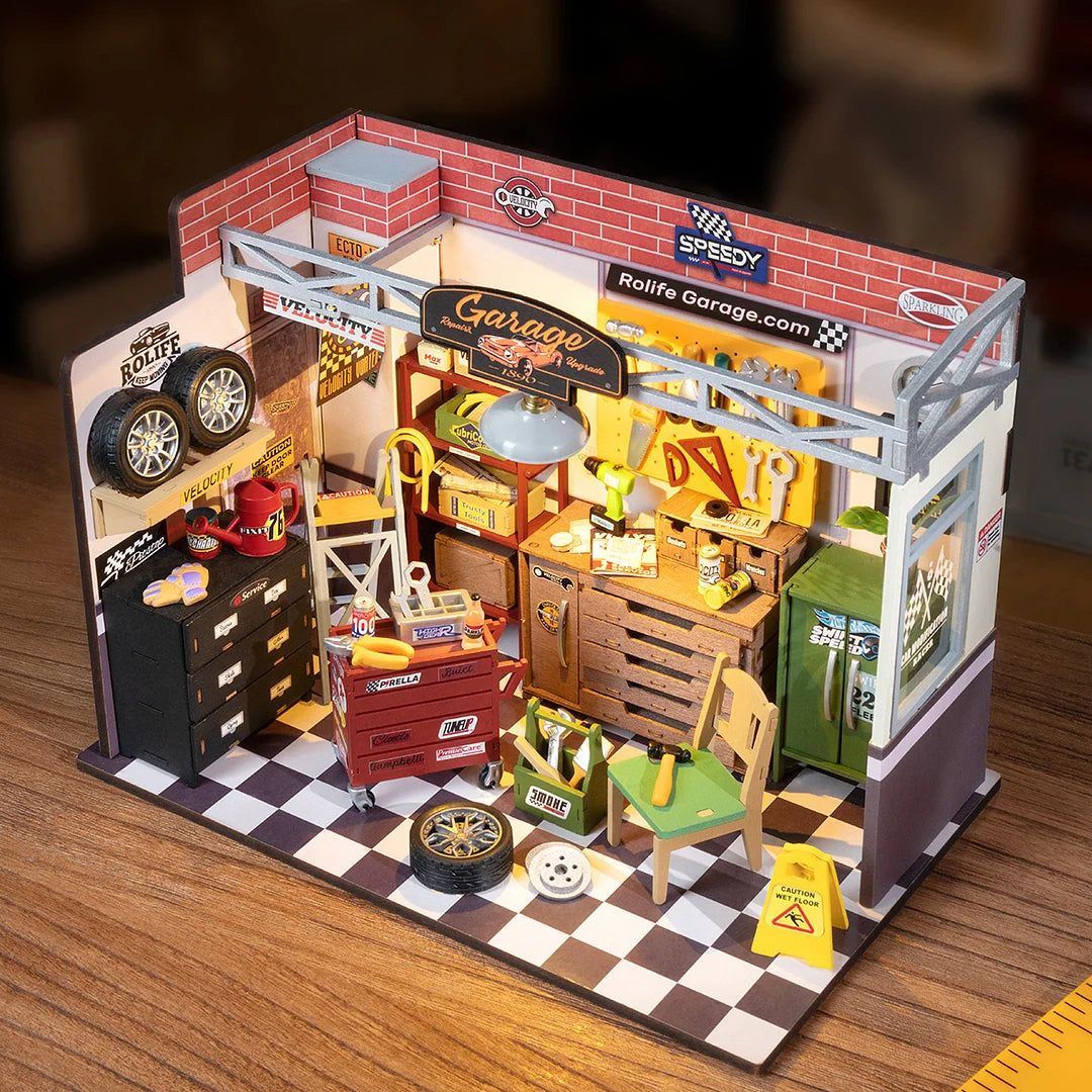 Rolife Garage Workshop DIY Miniature House Kit