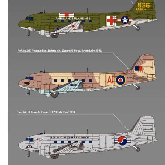 Academy 1/144 USAAF C - 47 Skytrain Plastic Model Kit - Hobbytech Toys
