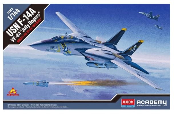 Academy 1/144 USN F - 14A VF - 84 Jolly Rogers Plastic Model Kit - Hobbytech Toys