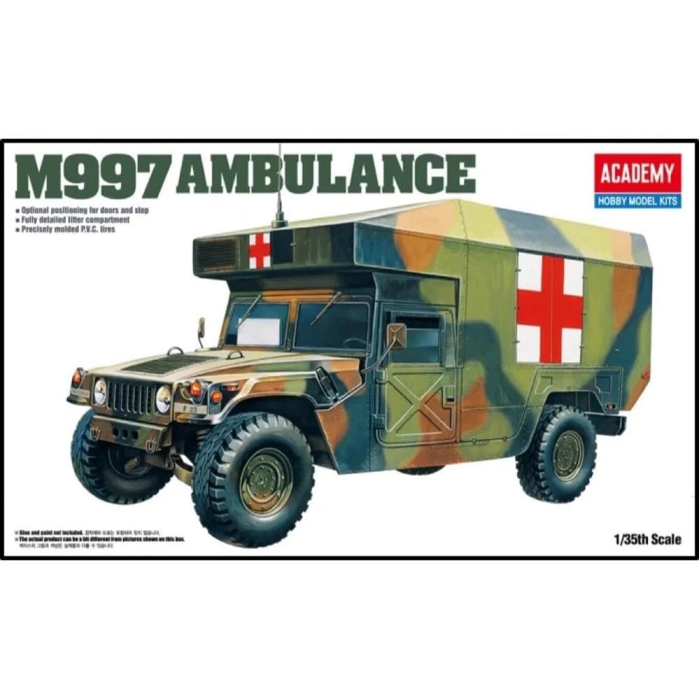 Academy 1/35 M997 Maxi Ambulance Plastic Model Kit - Hobbytech Toys