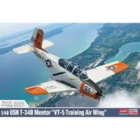 Academy 1/48 USN T - 34B Mentor VT - 5 Training Air Wing Plastic Model Kit - Hobbytech Toys