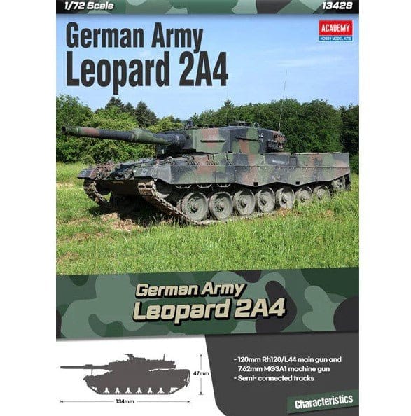 Academy 1/72 German Army Leopard 2A4 Plastic Model Kit - Hobbytech Toys