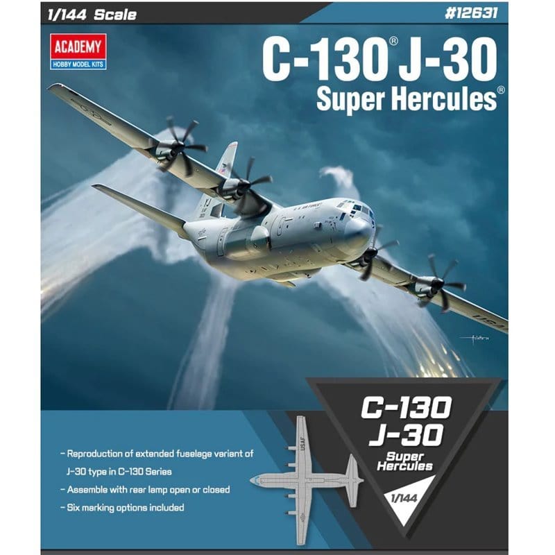 Academy 12631 1/144 C - 130J - 30 Super Hercules Plastic Model Kit - Hobbytech Toys