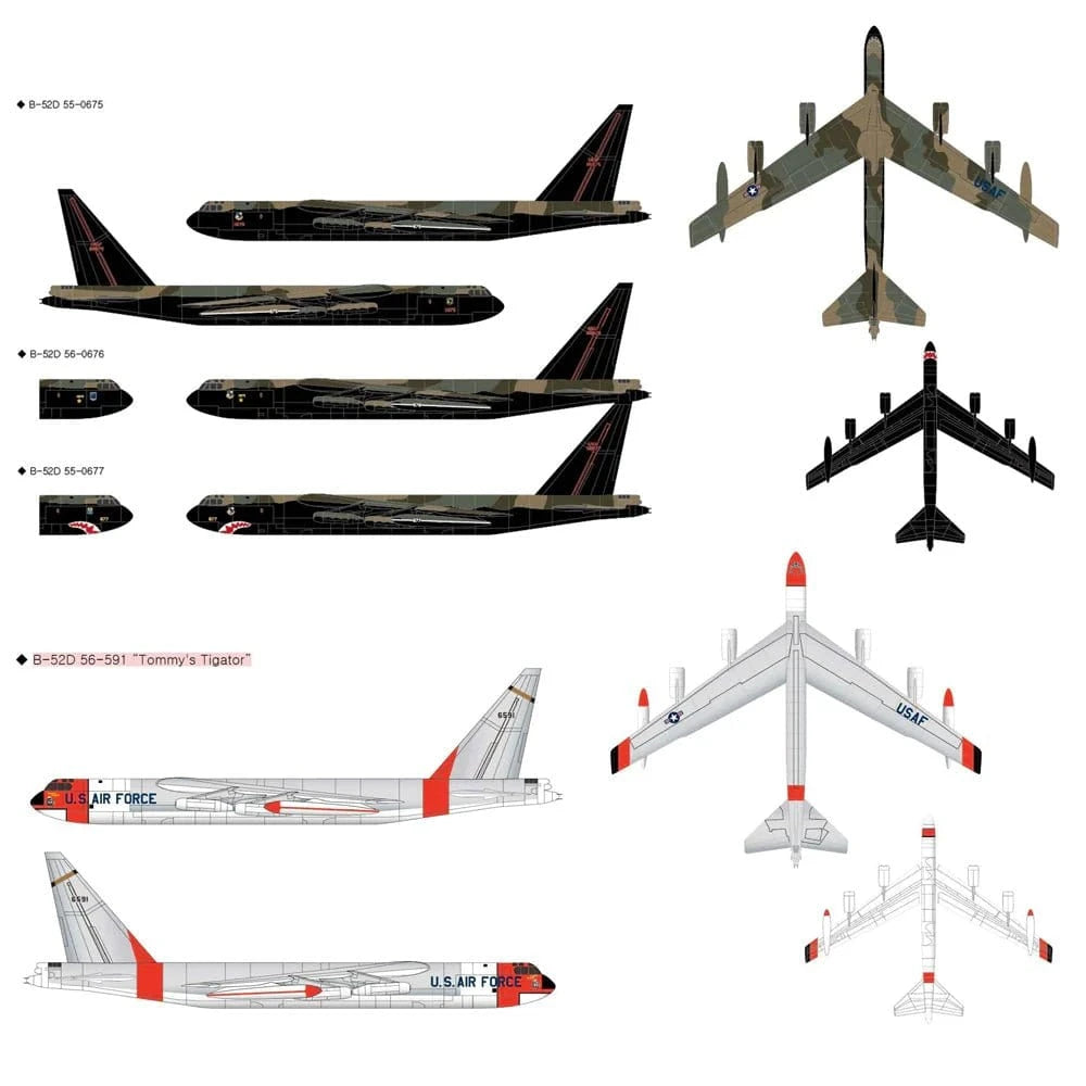 Academy 12632 1/144 Boeing B - 52D Stratofortress Plastic Model Kit - Hobbytech Toys