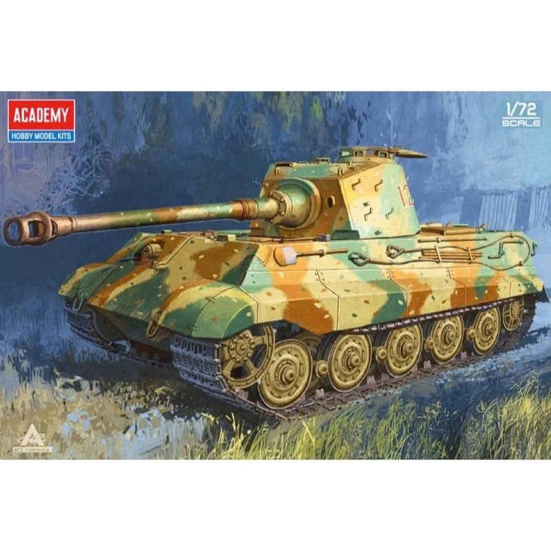 Academy 13423 1/72 German King Tiger "Henschel Turret" Plastic Model Kit - Hobbytech Toys