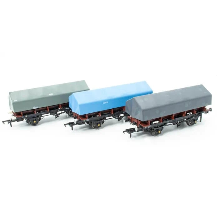 Accurascale 1103 OO Scale BR Coil A/SFV Steel Wagon TOPS Bauxite 3 Pack - Pack D - Hobbytech Toys