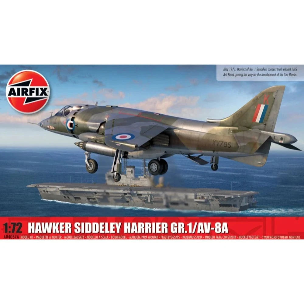 Airfix 04057A 1/72 Hawker Siddeley Harrier Gr.1/Av-8A Plastic Model Kit - Hobbytech Toys