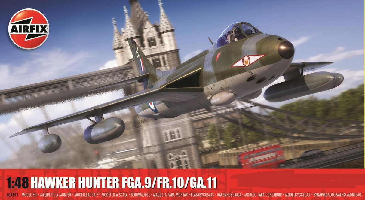 Airfix 09192 1/48 Hawker Hunter FGA.9/FR.10/GA.11 Plastic Model Kit - Hobbytech Toys
