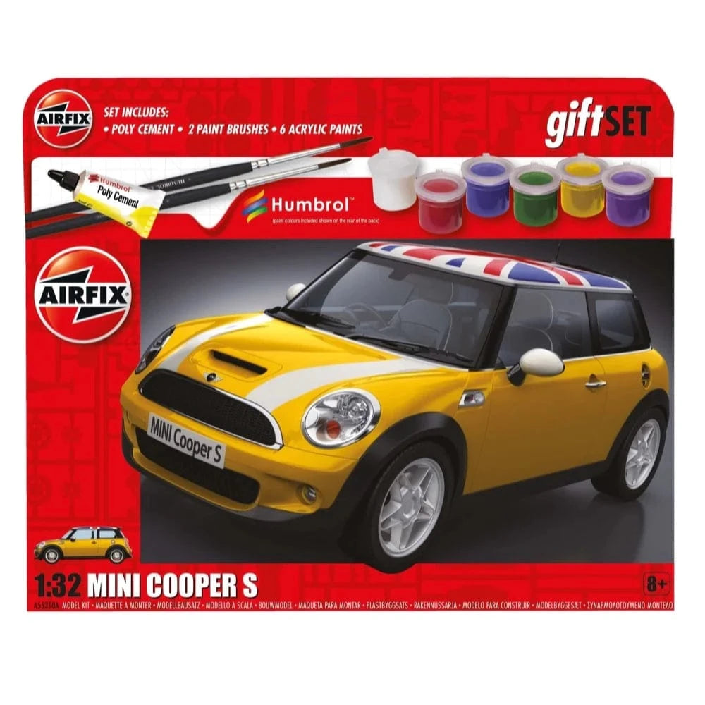 Airfix A55310A 1/32 Mini Cooper S Large Plastic Model Starter Set - Hobbytech Toys
