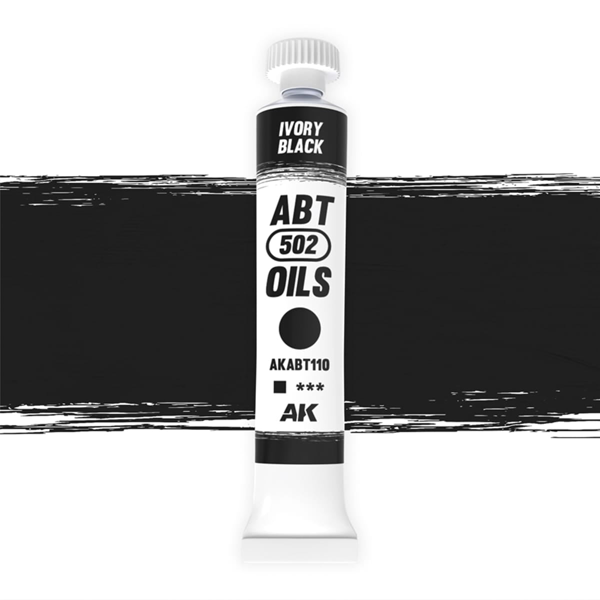 AK Interactive ABT 502: Ivory Black 20ml Oil Paint