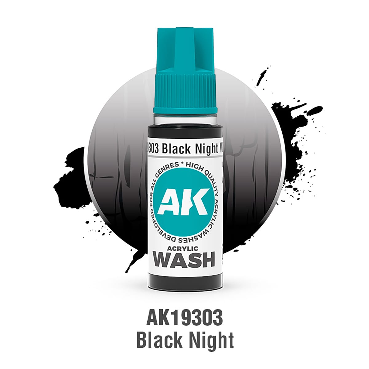 AK Interactive Acrylic Wash: Black Night Wash 18ml