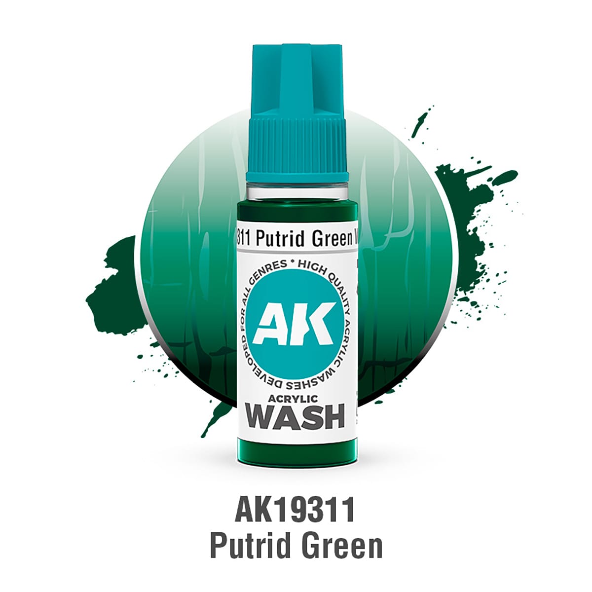 AK Interactive Acrylic Wash: Putrid Green Wash 18ml