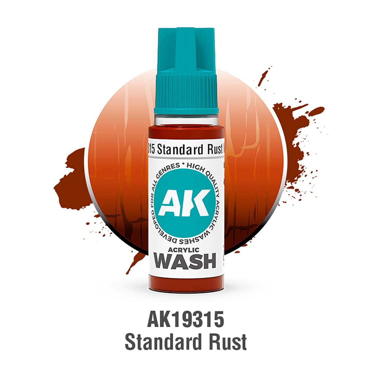 AK Interactive Acrylic Wash: Standard Rust Wash 18ml