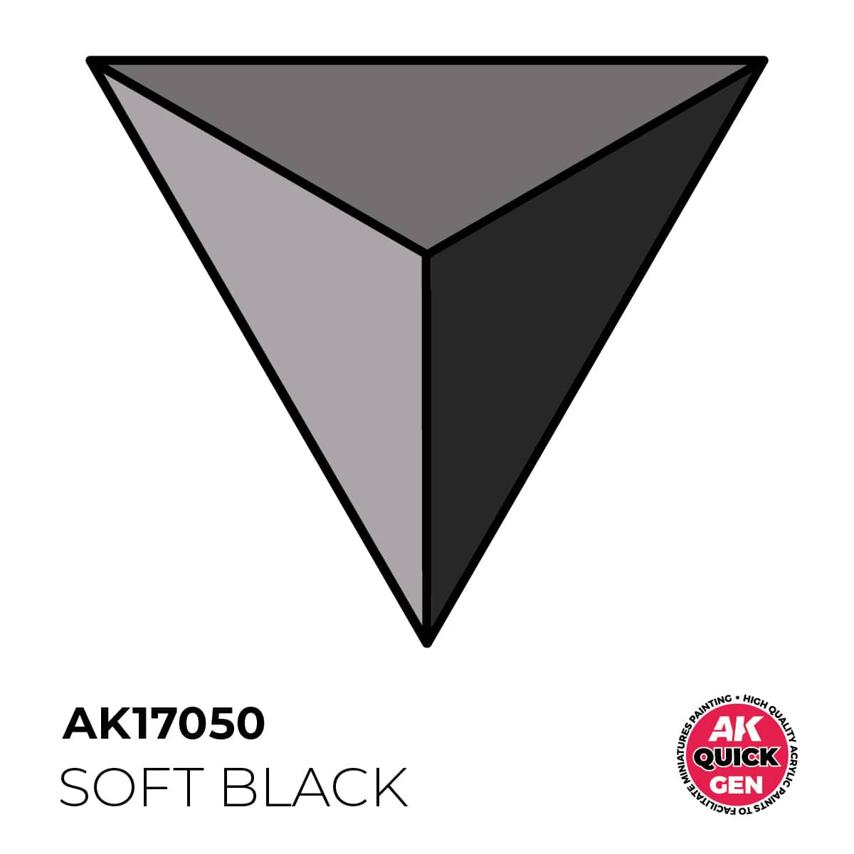 AK Interactive Quick Gen: Soft Black - 18ml Acrylic Paint