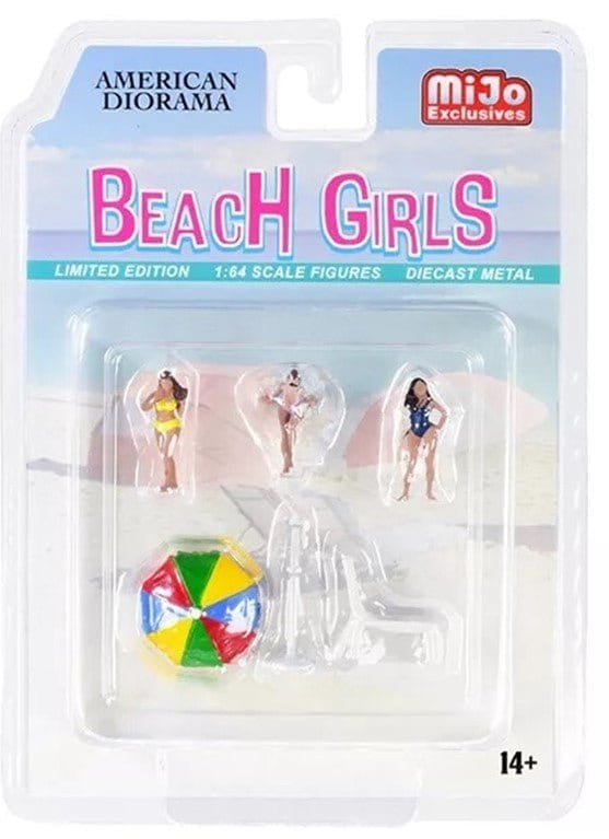 American Diorama 1/64 Beach Girls Diecast Figure Set Accessory - Hobbytech Toys