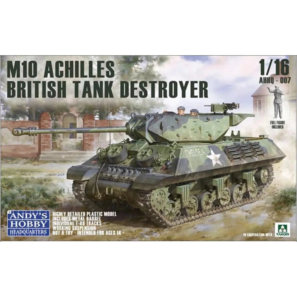 Andy's Hobby HQ 1/16 British Achilles M10 IIc Tank Destroyer Plastic Model Kit - Hobbytech Toys