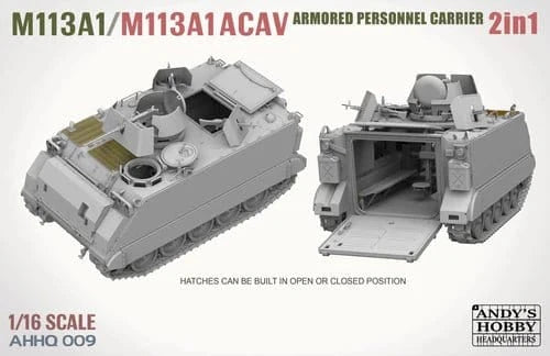 Andys Hobby HQ 1/16 M113A1/M113A1 ACAV Armoured Personnel Carrier Plastic Model Kit - Hobbytech Toys