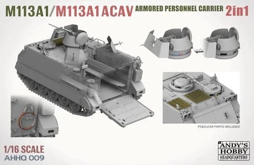 Andys Hobby HQ 1/16 M113A1/M113A1 ACAV Armoured Personnel Carrier Plastic Model Kit - Hobbytech Toys