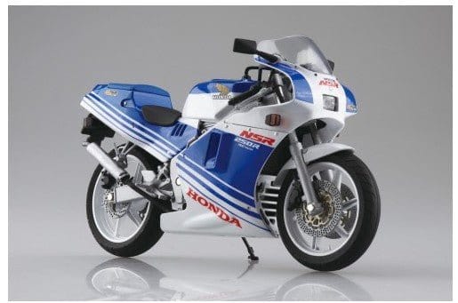 Aoshima 1/12 Diecast Honda NSR250R 1988 Terra (Blue/Ross White) Plastic Model Kit - Hobbytech Toys