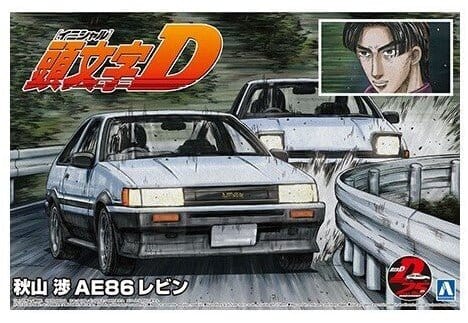 Aoshima 1/24 Akiyama Wataru AE86 Levin Toyota Plastic Model Kit - Hobbytech Toys