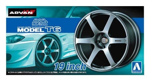 Aoshima 1/24 AVS MODEL T6 19inch Wheel Set - Plastic Model Kit - Hobbytech Toys