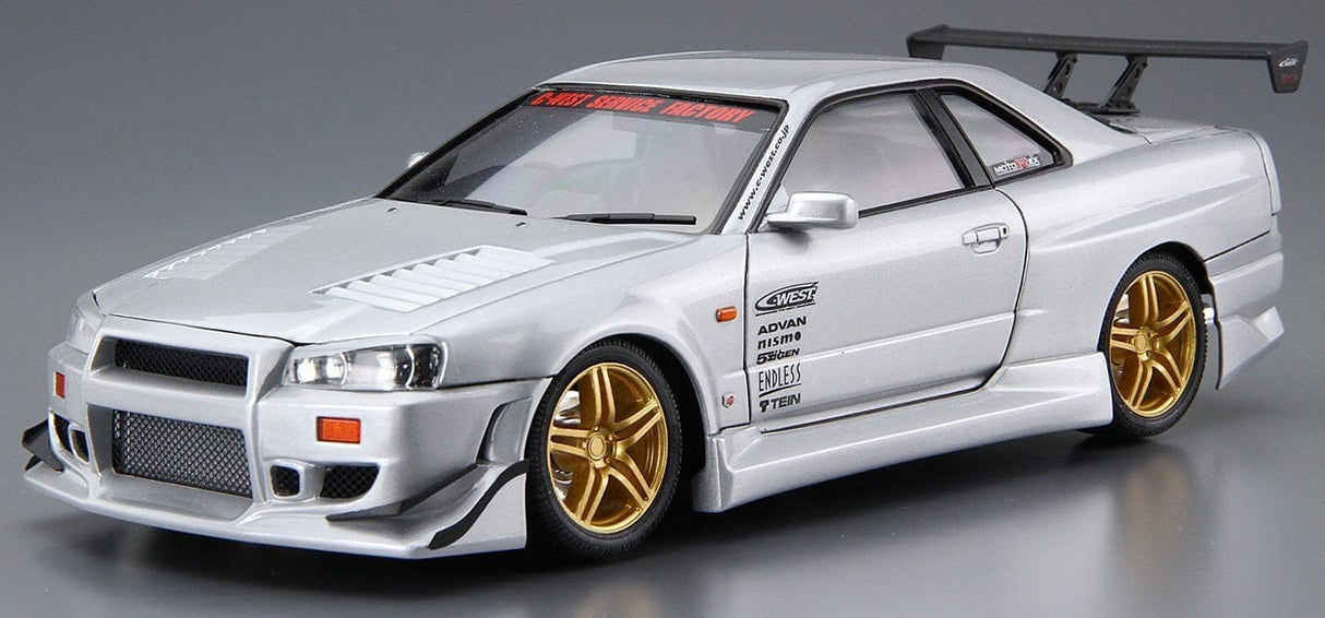 Aoshima 1/24 C-WEST BNR34 Nissan Skyline GTR 2002 Plastic Model Kit