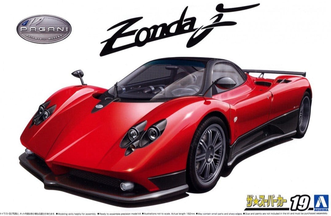 Aoshima 1/24 Pagani Zonda F Plastic Model Kit - Hobbytech Toys