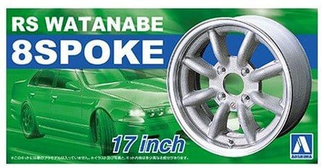 Aoshima 1/24 RS WATANABE 8SPOKE 17inch Wheel Set - Plastic Model Kit - Hobbytech Toys