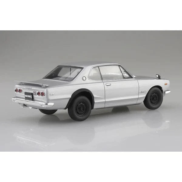 Aoshima 1/24 Snap KPGC10 Skyline HT 2000 GT - R 1970 Silver Plastic Model Kit - Hobbytech Toys