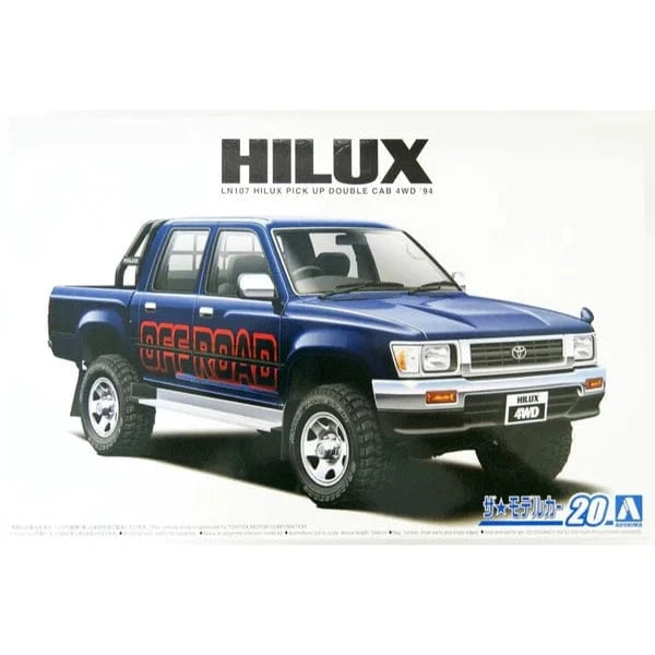 Aoshima 1/24 TOYOTA LN107 HILUX PICK UP DOUBLE CAB 4WD 1994 Plastic Model Kit