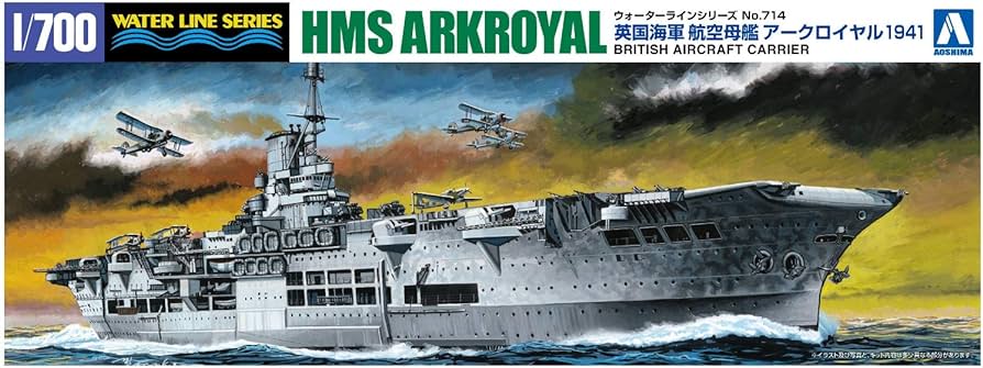 Aoshima 1/700 British Aircraft Carrier Hms Ark Royal 1941 Plastic Model Kit
