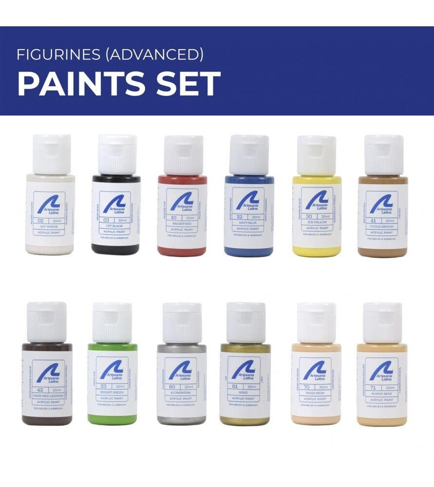 Artesania Paint Set for Figurines - Advanced: #22411F #20515F #22517F #22520F - Hobbytech Toys