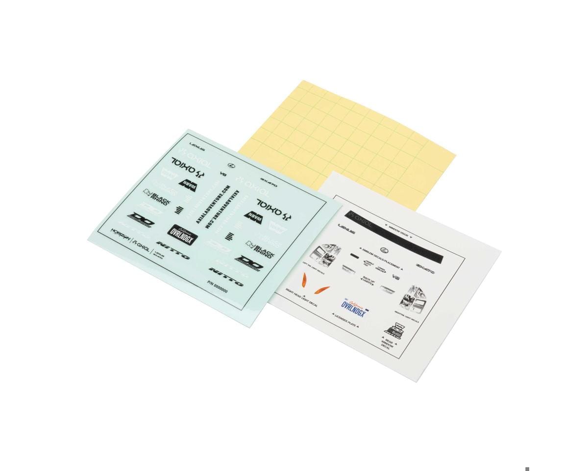 Axial Decal Sheet, SCX24 GX470 - AXI-2342