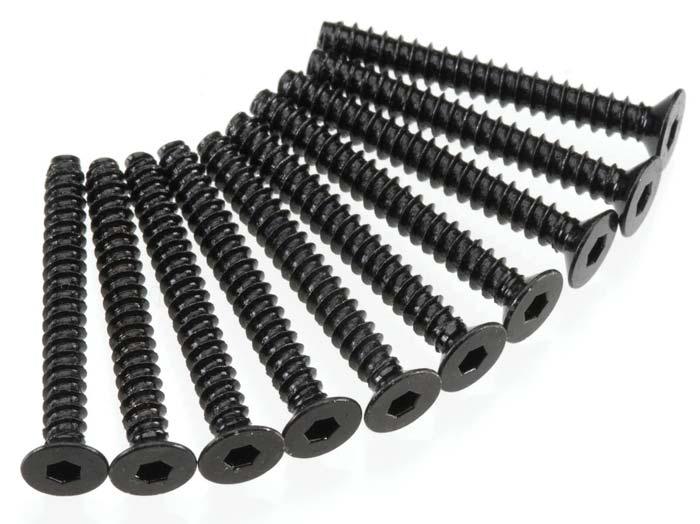 Axial M3 x 25mm Hex Socket Tapping Flat Head Screws 10 Pack - AXIC0470