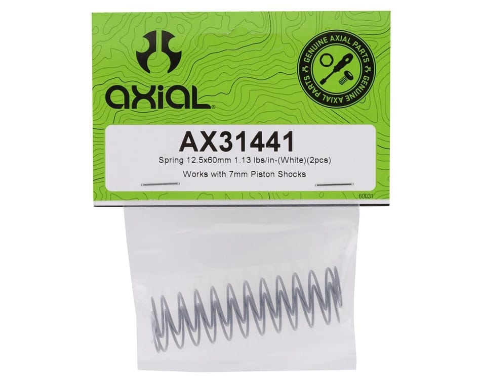 Axial 12.5x60mm 1.13lb White Shock Springs (2), SCX10 II - AXIC1441 / AX31441