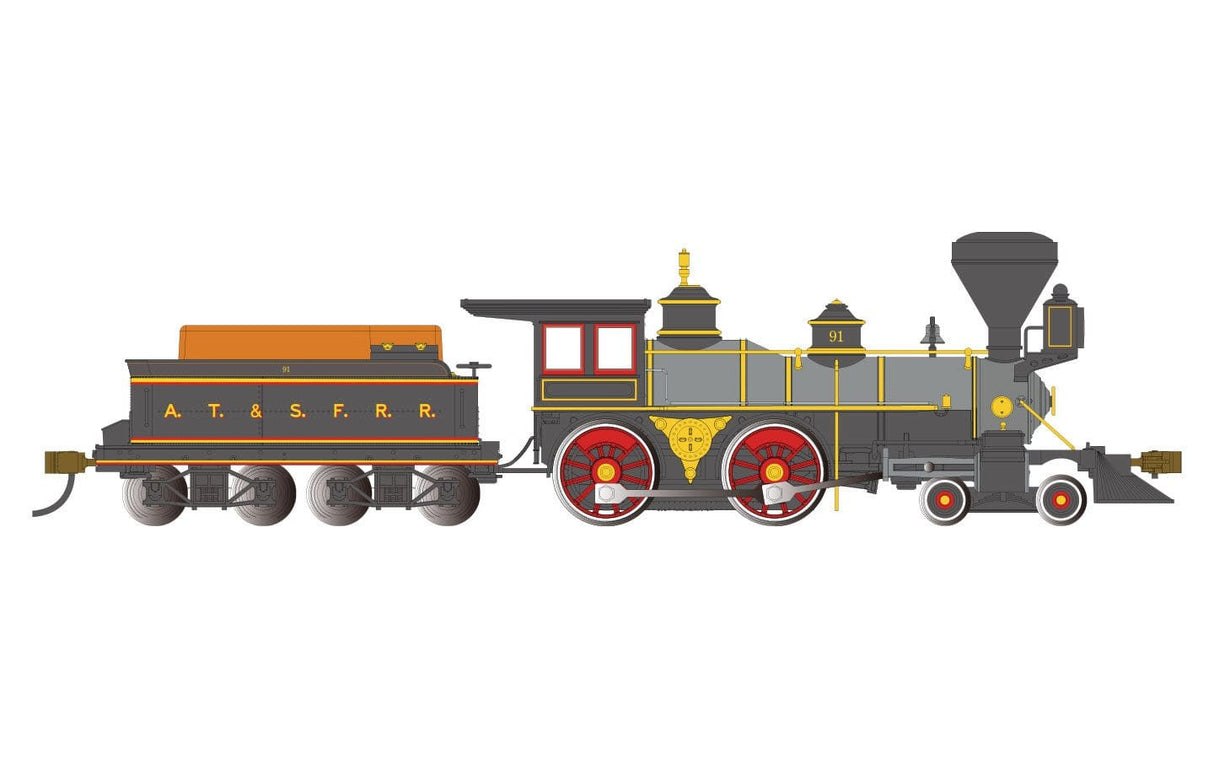 Bachmann 51007 HO Scale 4 - 4 - 0 American - Santa Fe With Wood Load - Hobbytech Toys