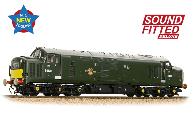 Bachmann Branchline 35 - 306SFX OO Scale Class 37/0 Centre Headcode D6829 BR Green Diesel Locomotive - Deluxe DCC/Sound** - Hobbytech Toys