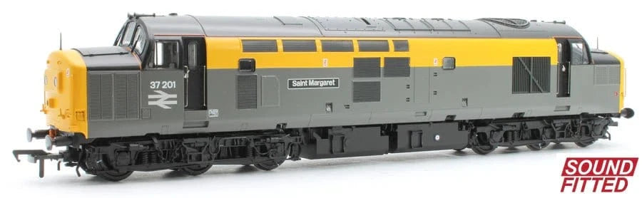 Bachmann Branchline 35 - 308SF OO Class 37/0 Centre Headcode 37201 BR Grey & Yellow Diesel - DCC/Sound - Hobbytech Toys