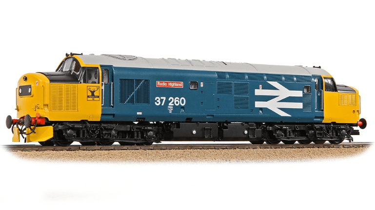 Bachmann Branchline 35 - 309 OO Scale Class 37/0 Centre Headcode 37260 Radio Highland BR Blue (Large Logo) - Hobbytech Toys