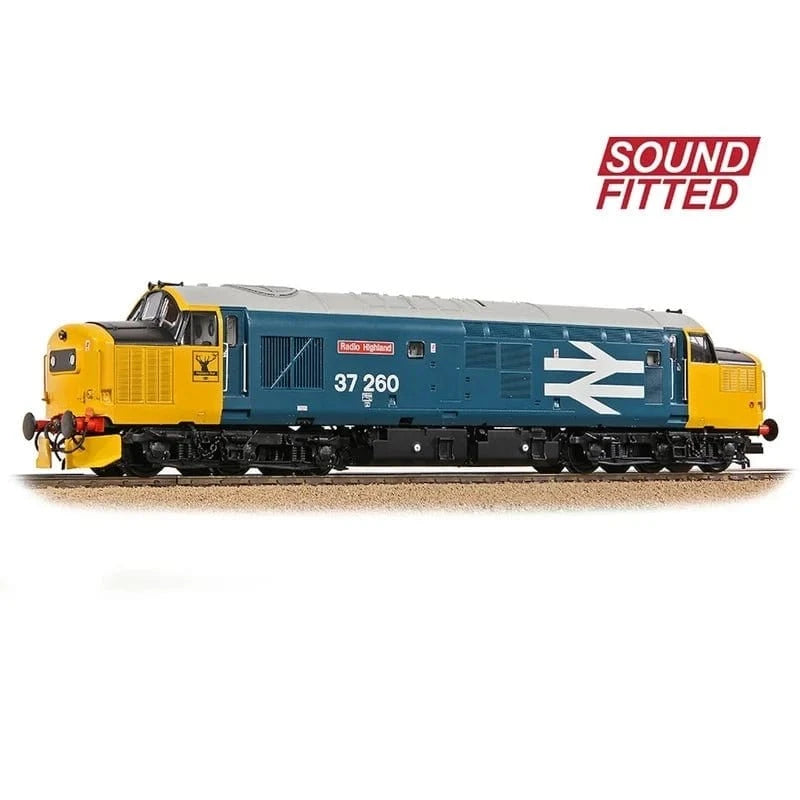 Bachmann Branchline 35 - 309SFOO Scale Class 37/0 Centre Headcode 37260 Radio Highland BR Blue (Large Logo) - DCC/Sound - Hobbytech Toys