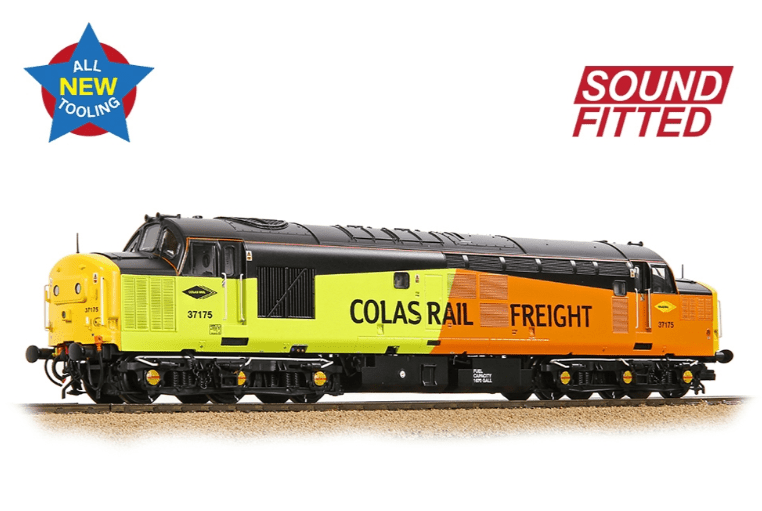 Bachmann Branchline 35 - 310SF OO Scale Class 37/0 Centre Headcode 37175 Colas Rail - DCC/Sound - Hobbytech Toys