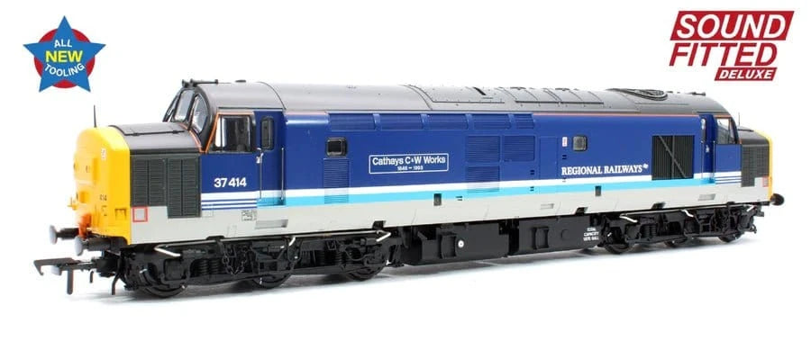 Bachmann Branchline 35 - 338SFX OO Class 37/4 37414 Cathays C&W Works BR Regional Diesel - Deluxe DCC/Sound - Hobbytech Toys