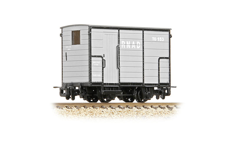 Bachmann Branchline 393-100 OO-9 Scale RNAD Enclosed-End Brake Van RNAD Grey - Hobbytech Toys