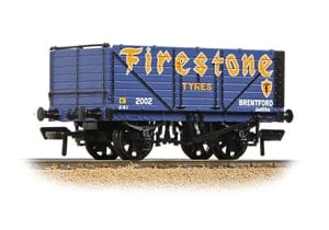 Bachmann Branchline 37-082B OO 7 Plank End Door Wagon Firestone Tyres Blue