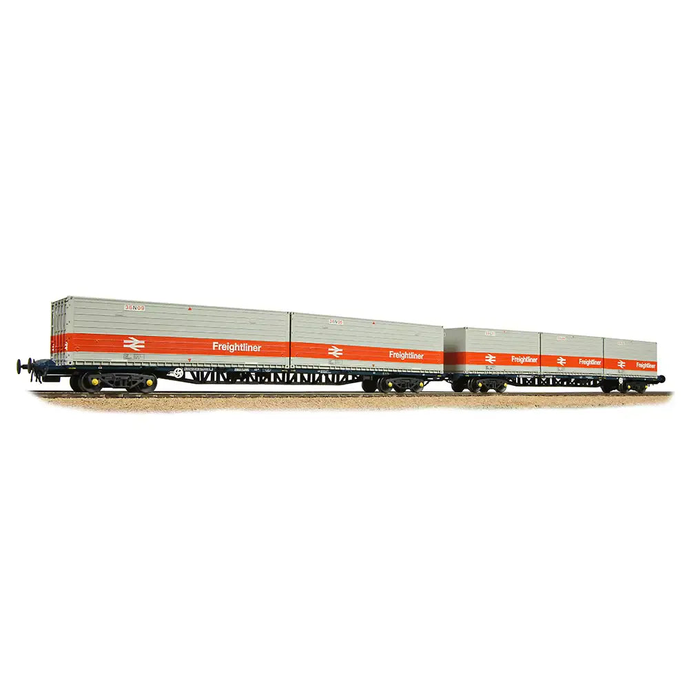 Bachmann Branchline OO Scale BR FGA Outer Flats 2-Pack BR Blue, 5 x Type L/N Freightliner Conts.