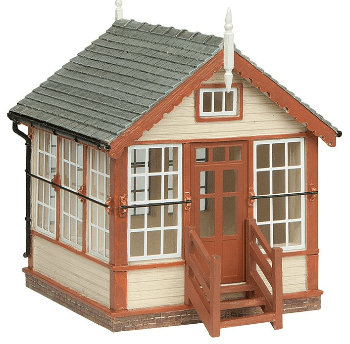 Bachmann Scenecraft 44-0184B OO Scale Platform Mounted Signal Box Brown - Hobbytech Toys