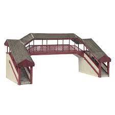 Bachmann Scenecraft 44 - 020R OO Covered Metal Footbridge Red and - Hobbytech Toys